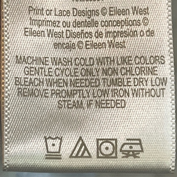 Eileen West Floral Lightweight Night Gown Sz S Romantic Cottagecore Prairie Lace - Picture 8 of 16